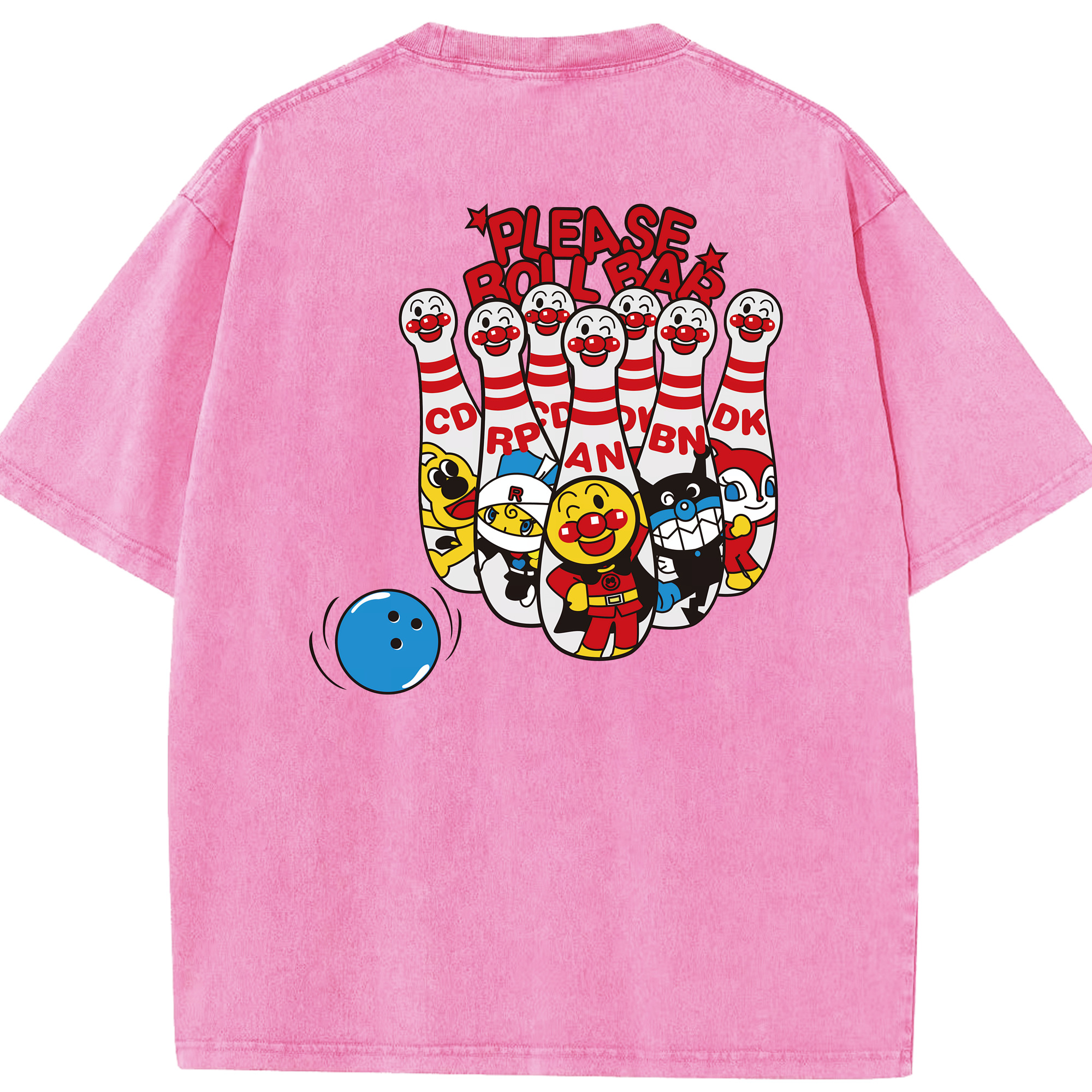 （画像用） アンパンマン Anpanman 綿100% ヴィンテージ風 半袖Tシャツ（背面プリント）